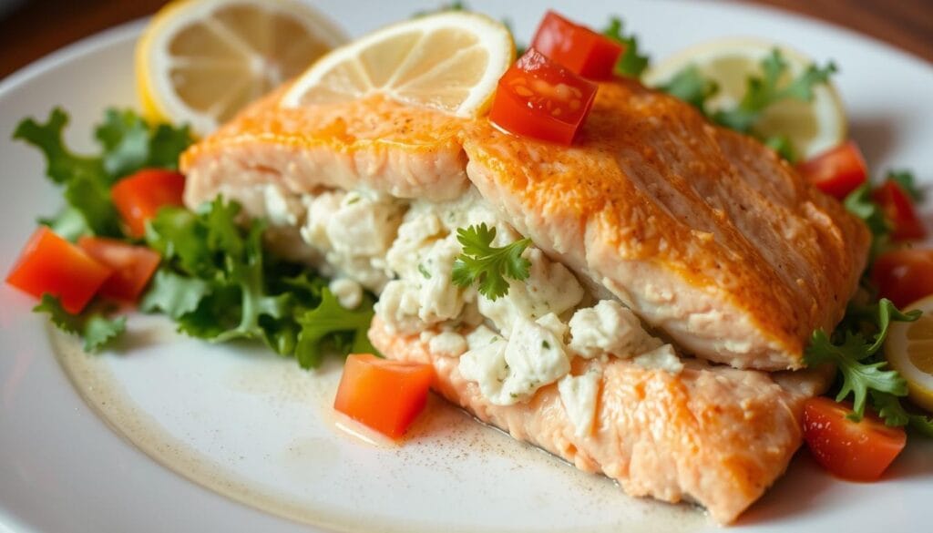 crab stuffed salmon