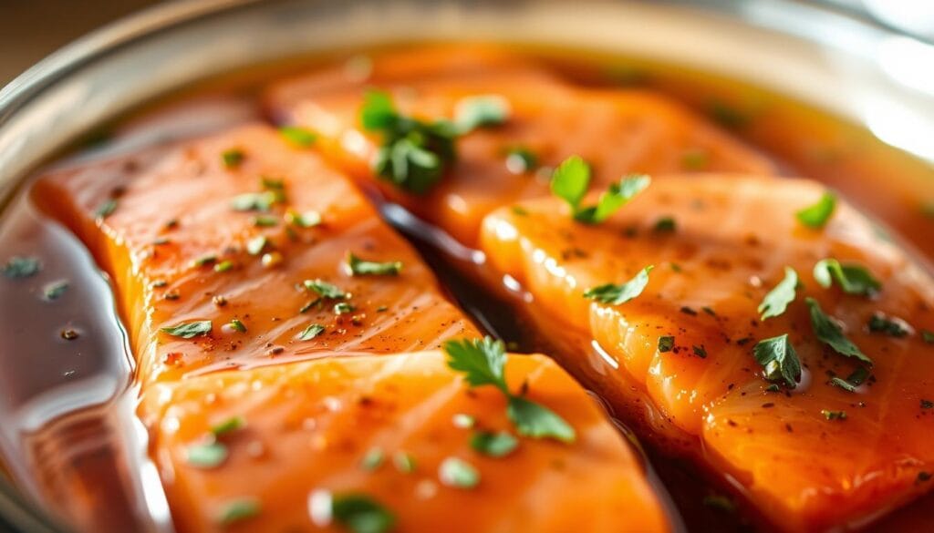 marinating salmon