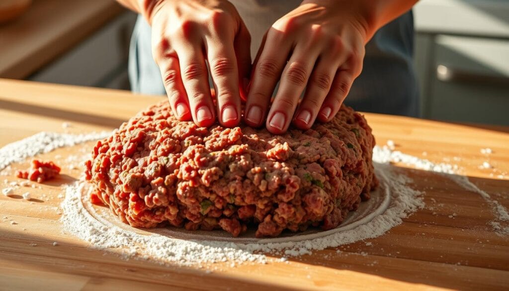 shaping meatloaf